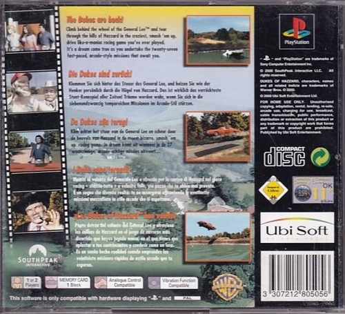 Duke of Hazzards Racing for Home - Mangler Manual - PS1 (B Grade) (Genbrug)